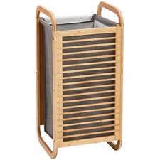 Danrelax 74L Bamboo Laundry Hamper with Removable Liner Bag, Clothes Organizer