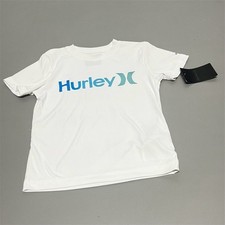 Hurley Boys' UPF 50 Graphic Logo T-Shirt White Size 4 Surf Outdoor