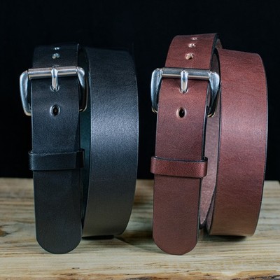 1.5'' Amish Made Thick Full Grain Leather Belt, Lifetime Leather Warranty, USA