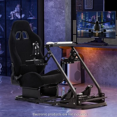 Minneer Racing and Flight Sim Cockpit with Black Seat Fit Logitech Thrustmaster