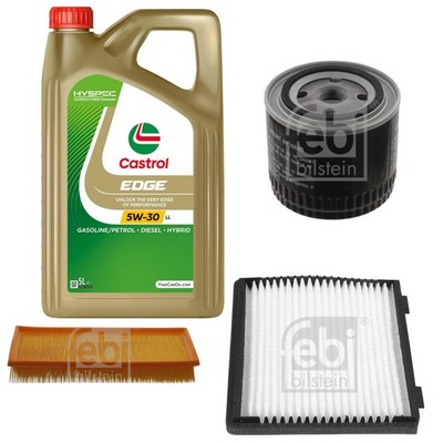 FEBI Inspektionspaket 5L Castrol EDGE Titanium FST 5W-30 LL für Volvo S40 I 1.8