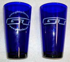 Set of 2 NOS GT Bicycles Blue Pint Glass Mountain Bike/BMX/Vintage/Beer/2 sided