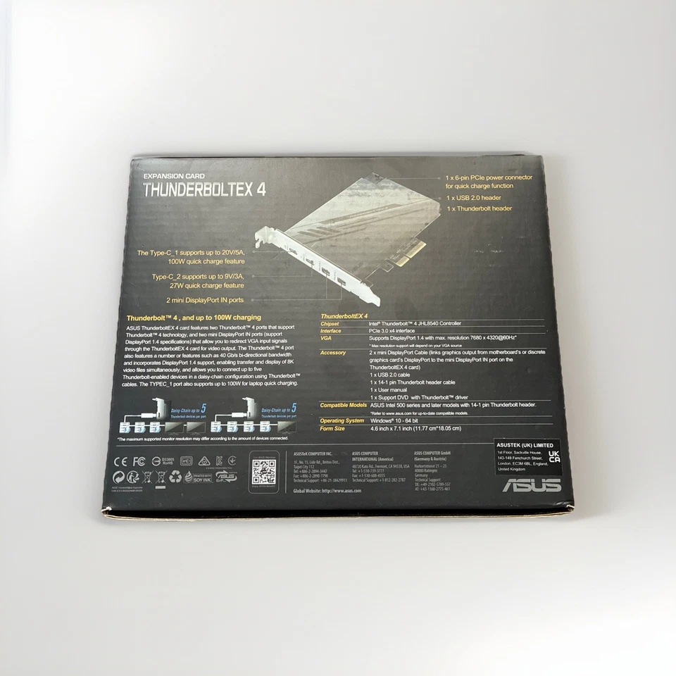 ASUS ThunderboltEX 4 PCIe Card | Dual Thunderbolt 4 (USB-C), DisplayPort 1.4, 40 - Image 2 of 2