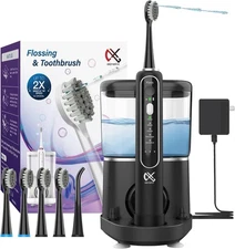 Professional Flossing Electric Toothbrush with Water Flosser, 2 in 1 Toothbrush.