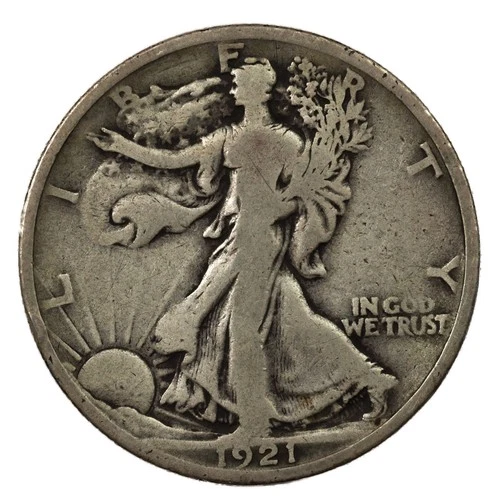 1921-P VG/F+ Walking Liberty Half Dollar 50C Silver Fine