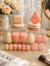 20 Pcs Pink Makeup Sponge and Makeup Puff Set Suitable for Face Cream and Powder