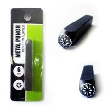 1 Metal Punch Stamp Diamond Flower Design 6Mm Steel Hand Stamps Jewelry
