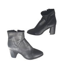 Marc Fisher Ankle Booties 9M Black MFDYVINE3 Pointed Toe Block Heel Minimalist