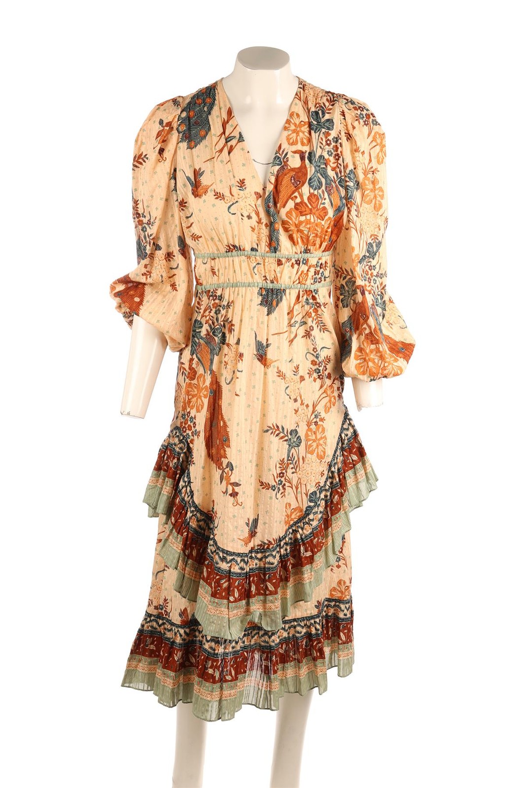 ULLA JOHNSON MULTI COTTON MAXI DRESS US 4 UK 8 image 2
