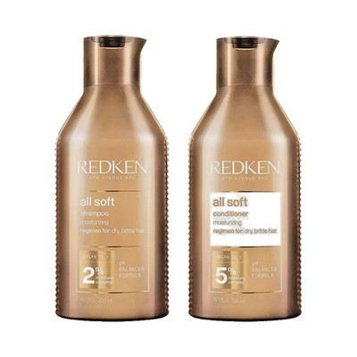 REDKEN ALL SOFT SHAMPOO & CONDITIONER  je 300ml incl. Reisegrößen 75ml + 50ml