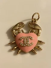 Chanel Crab Zipper Pull Button Stamped Charm