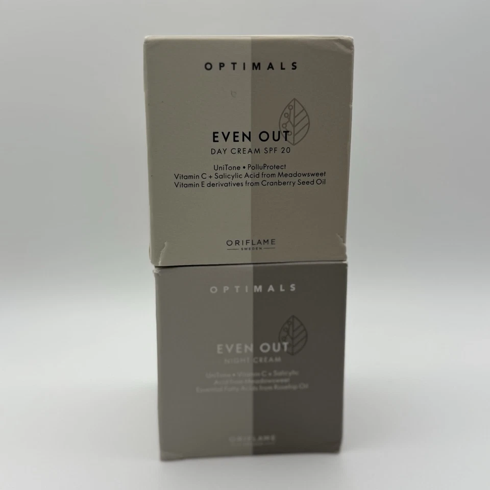 NUEVO Paquete Oriflame Optimals EvenOut Crema de Día FPS 20 (50 ml) Crema de Noche (50 ml) Foto 3 de 4