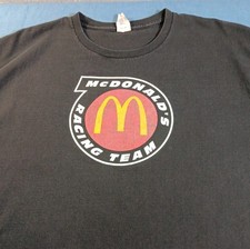McDonald's Racing Team T-Shirt Black Size XL 100% Cotton Thick Material Hanes