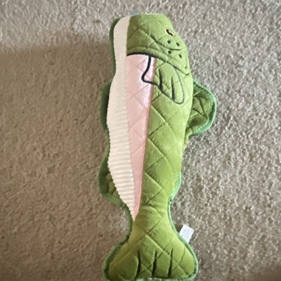 Squeaky Plush Fish Stuffed Dog Toy Green for Medium Large Dogs
