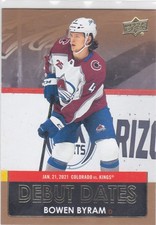 21/22 UD..BOWEN BYRAM..GOLD..DEBUT DATES..# DD-13..AVALANCHE..FREE COMBINED SHIP