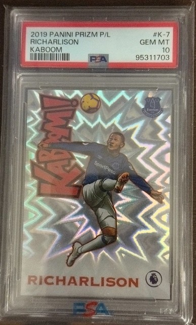 2019-20 Panini Prizm Premier League Kaboom Richarlison #K-7 PSA 10 Rare Everton