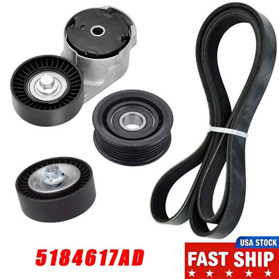 #ad Drive Serpentine Belt Tensioner Idler Pulley Kit For Chrysler For Jeep 3.6L $43.36