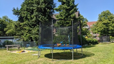 JUMPMAX Trampolin Air 370 mit Sicherheitsnetz   Inkl. Leiter & Abdeckplane