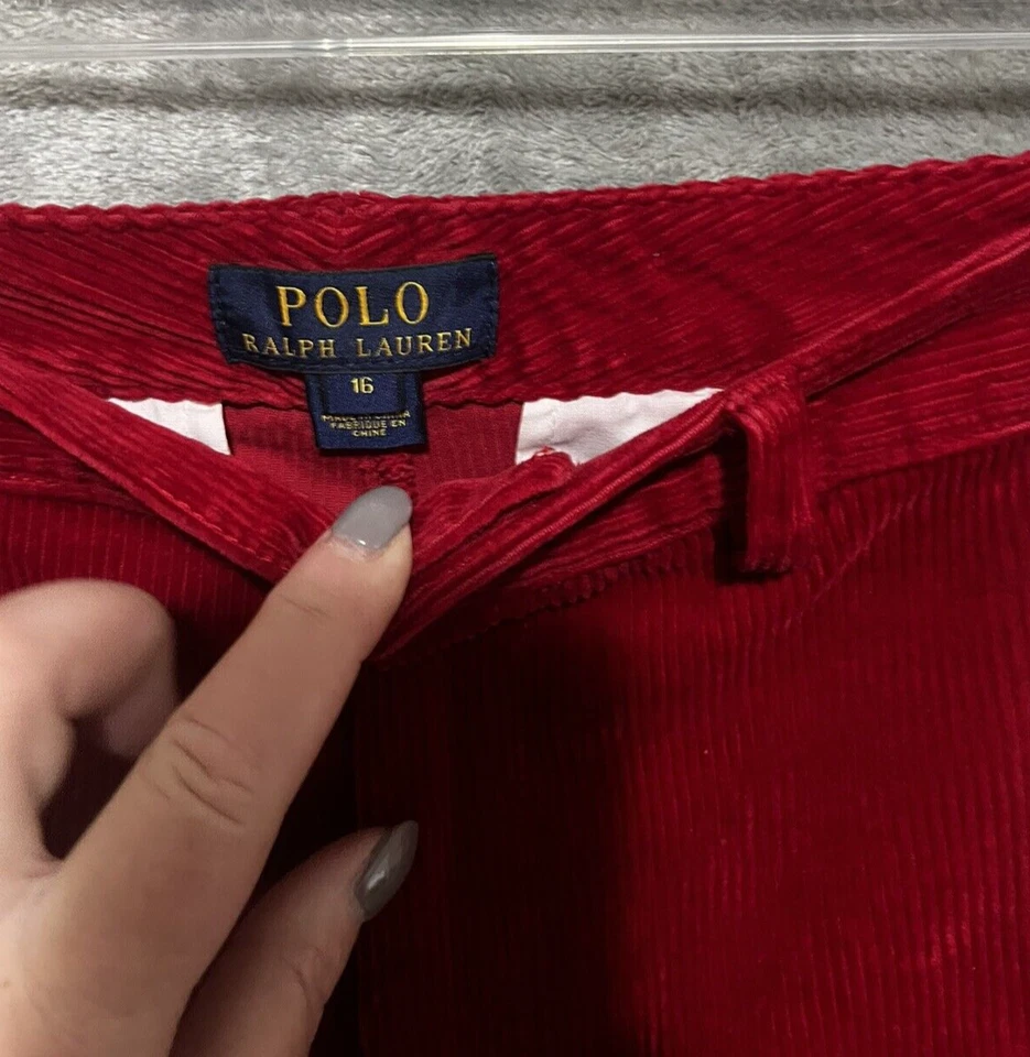Polo Ralph Lauren Corduroy Pants Boys 16 Red Old Money Classic Preppy - Image 4 of 4