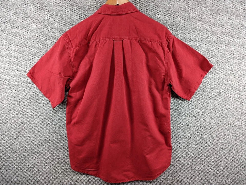 TRADER BAY Vintage 90's Men's Red Corduroy Denim Button Outdoor Shirt Size M - Image 2 of 4