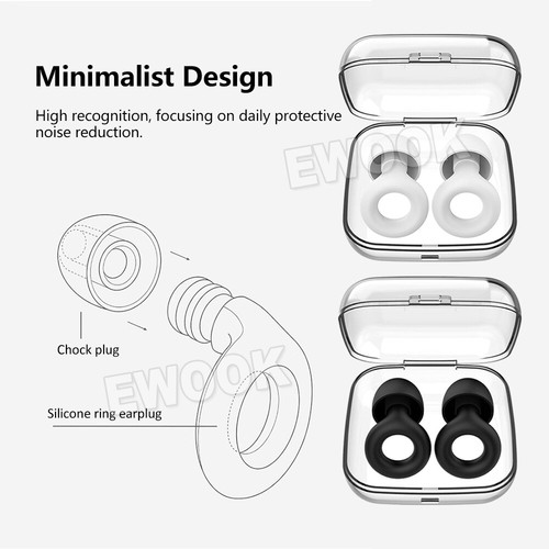 Soft Silicone Ear Plug Noise Reduction Flexible Reusable Study Sleep EarPlugs - Picture 2 of 8