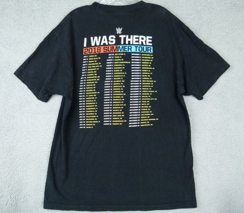 T-shirt WWE Live 2018 adulto grande nera stampa grafica con date tour - Foto 4 di 6