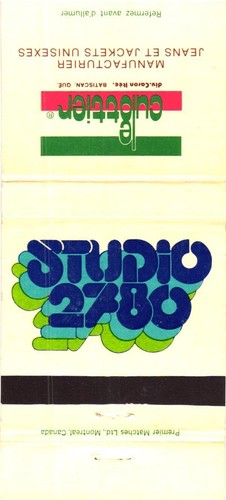Studio 2780 Le Culottier Unisex Jeans and Jackets Vintage Matchbook Cover