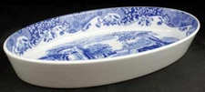 Spode Blue Italian Oven to Table Oval Baker C1816