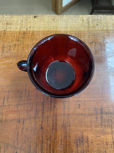 Vintage Arcoroc France Ruby Red Glass Tea Cup/Mug - Picture 2 of 4