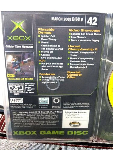 NEW 2005 ORIGINAL XBOX MAGAZINE DEMO DISC #42 SPLINTER CELL: CHAOS THEORY - Picture 4 of 5