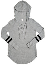 Flirtitude Active Women's XS Gray Hooded Top Pullover