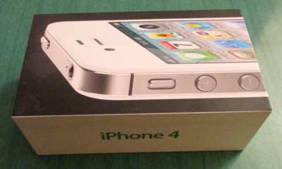 iPhone 4 EMPTY BOX w/ Earbuds, Stickers & Manual - White - 16GB - A1349 - EUC!