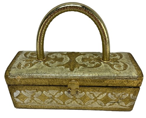 Vintage Metal Coin Bag Mini Purse Metal Cage Hinged Keychain