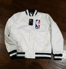 nba bomber jacket white