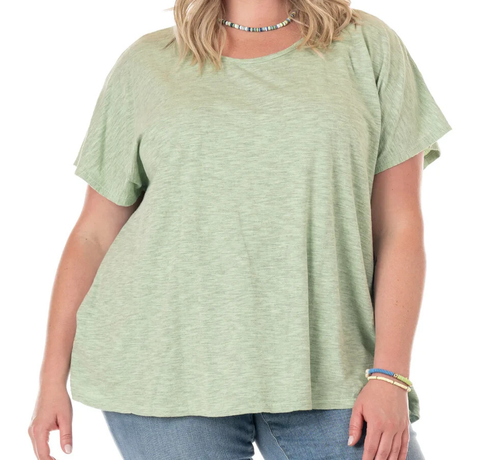 FRESH PRODUCE O/S Mint Green PLUS GIA $49 Keepsake Slouchy Top One Size NWT - Picture 2 of 4