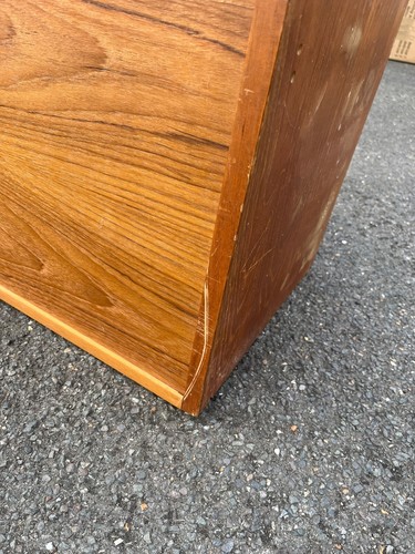 Staples Ladderax 89cm large teak drop leaf writing desk cabinet *repair needed* - Picture 15 of 17