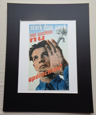 Wim Brusse Dutch Labor Work Poster Sterk Door Werk Art Print Matted Netherlands