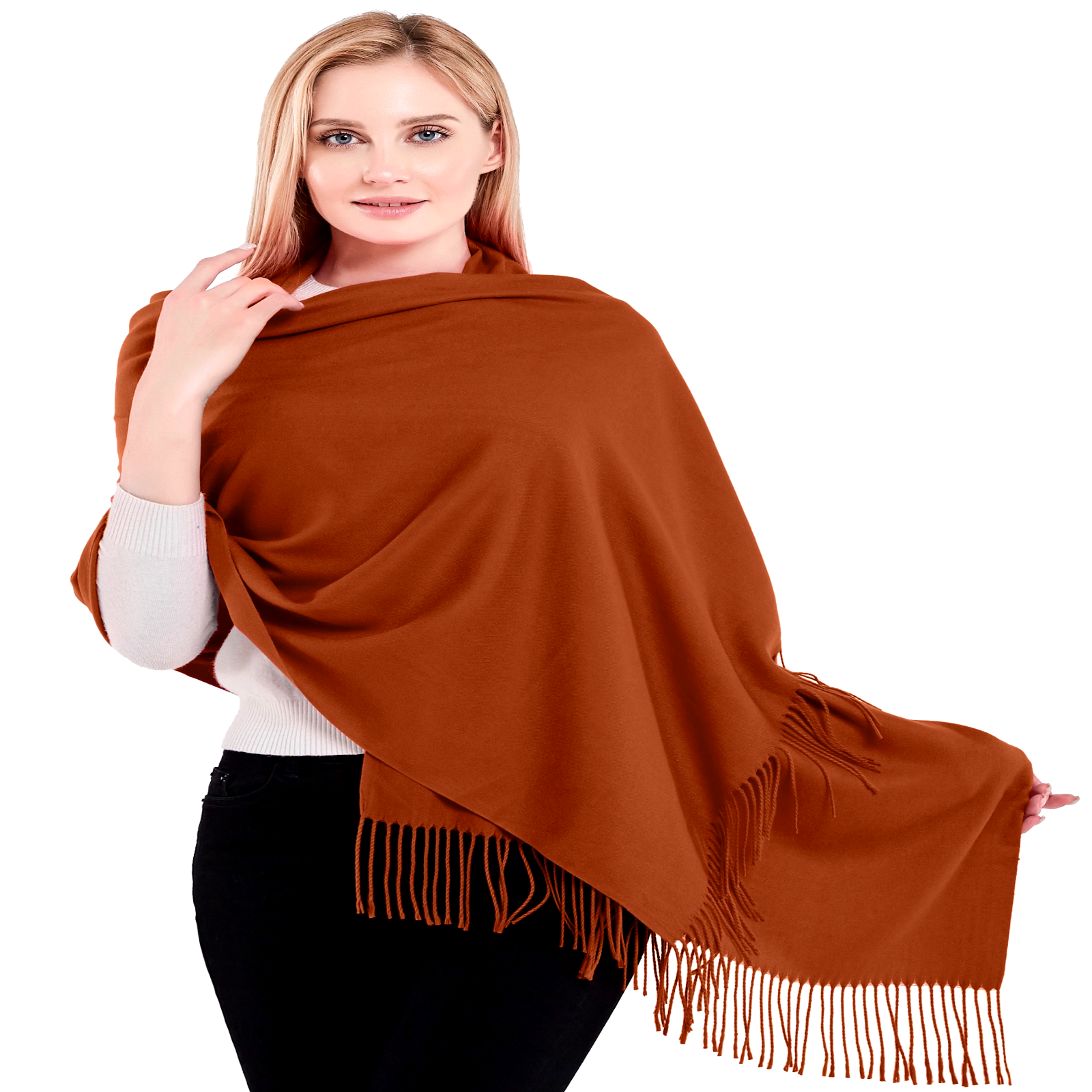 CJ Apparel Terracotta Thick Solid Colour Shawl Seconds Scarf Stole Wrap Pashmina