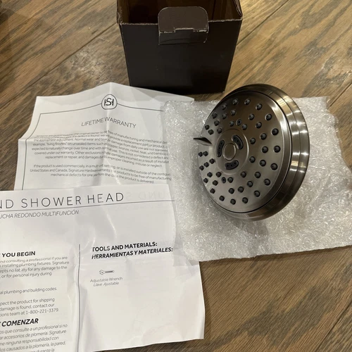 Signature Hardware SHSH2040GBN 3-Function Showerhead in Brushed Nickel - NEW - Picture 1 of 4
