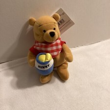 Disney Store WINNIE The POOH - Picnic Pooh 8" Mini Bean Bag - New  