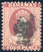 BAHAMAS 1882, SC 25, SG 41, PERF 12, Watermark 2 scv $60.00  *Bay Stamps*
