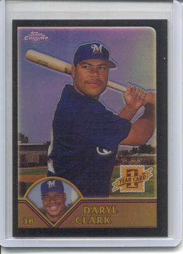 2003 TOPPS CHROME BLACK REFRACTOR #206 - DARYL CLARK RC #ED 017/199