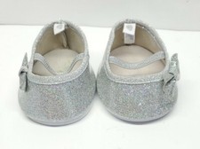 Build-a-Bear Silver Sparkle Glitter Ballerina Slippers/Shoes