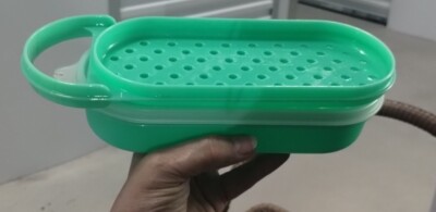 Vintage  Tupperware Jade Green 3 Piece Cheese Grater W/ Storage 