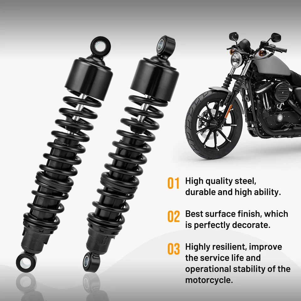 Pair 15" Rear Shocks Absorber For Harley Sportster XL 1200 883 Iron Custom 48 72 - Image 3 of 4