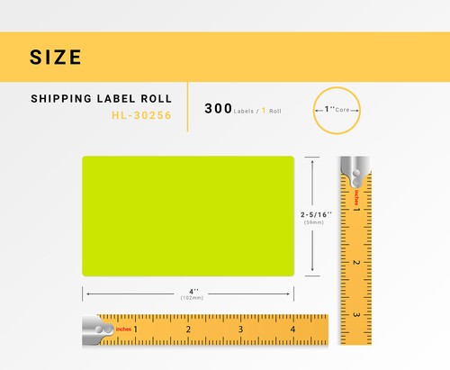 DYMO LW 30256-R REMOVABLE GREEN - 1 Roll of 300 - Large Shipping Labels - FAST ! - Afbeelding 3 van 9