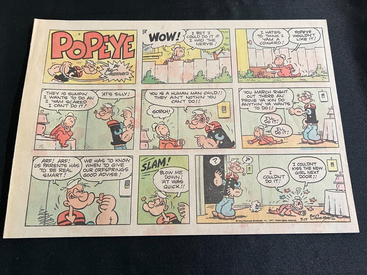 コミック「ポパイ」原作者Bud Sagendorfさんのサイン 1967年 原画