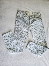CURRENT/ELLIOTT Skinny Jeans Womens 27 Gray Leopard Stiletto USA Animal Print