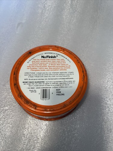 Nu Finish The Once A Year Car Polish Nfp80 Vintage Tin Can Full From 1990 N.O.S. - Picture 2 of 3
