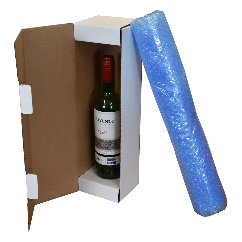 Wine Bottle Postal Boxes made from Strong Cardboard includes Bubble Wrap - Image 2 of 3